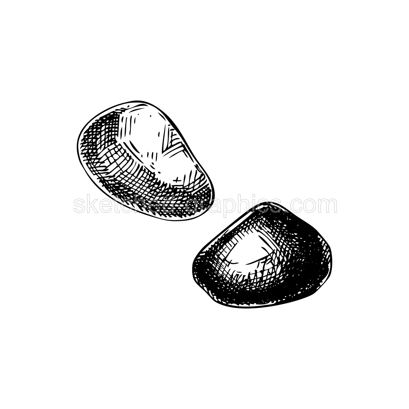 Stones sketch. Witchcraft vector illustration. Vintage Halloween design element. Hand-drawn alchemy, apothecary, esoteric symbols. NOT AI generated Illustration
